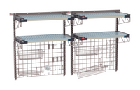 Metro SmartWall Double-Wide Two-Tier Wall-Mounted Sink Shelf Starter Kit with 4 MetroMax 4 All-Polymer Shelves