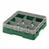 Thumbnail image #2 for Cambro Camrack Full Size 9-Compartment Glass Rack with Soft Gray Extender, 3-5/8 Inch Height, Sherwood Green