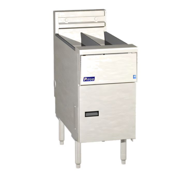 Product image #1 for Pitco Solstice SE14T Electric Floor Model Commercial Deep Fryer with Split Frypot, Dual 20-25 lb Tanks, 17 kW