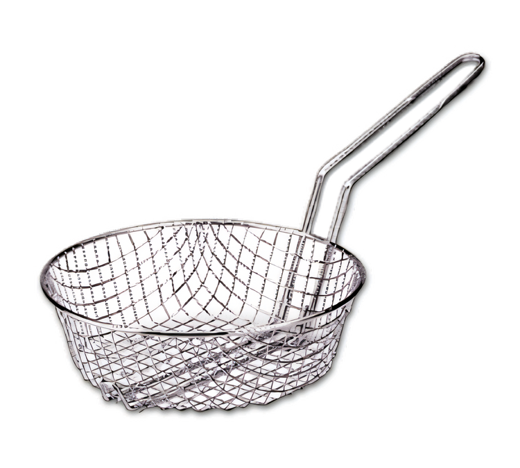 Product image #1 for 12-Inch Round Culinary Basket, Coarse Mesh, 3-Inch Deep Bowl, Nickel-Plated Wire
