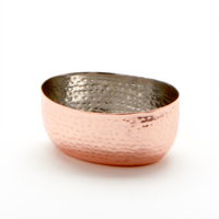 American Metalcraft 4 oz. Oval Hammered Copper Sauce Cup with Stainless Steel Interior