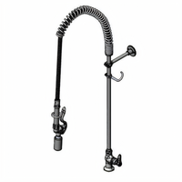 T&S Brass EasyInstall Single Hole Deck Mount Single-Temperature Pre-Rinse Unit with 24-Inch Riser, 44-Inch Hose, and 0.65 GPM Spray Valve