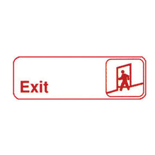 Product image #1 for Winco Exit Information Sign with Symbol, 9 x 3 Inch, Red Imprint on White