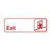 Thumbnail image #1 for Winco Exit Information Sign with Symbol, 9 x 3 Inch, Red Imprint on White