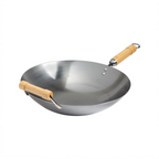 Thumbnail image #1 for Winco Joyce Chen J20-1140 14-Inch Round-Bottom Carbon Steel Wok with Birch Handles Case of 4