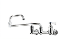 Krowne Royal Series Low-Lead Backsplash-Mounted Commercial Faucet with 18-Inch Jointed Double Spout, 8-Inch Centers