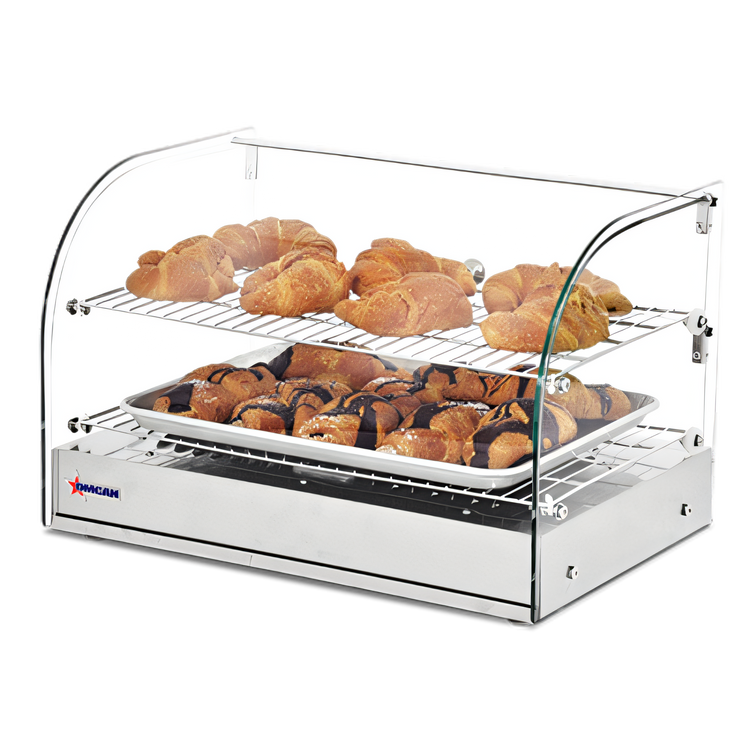 Product image #1 for Omcan Countertop Full-Service Food Warmer Display Case with Curved Glass Front, 45 L