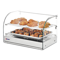 Omcan Countertop Full-Service Food Warmer Display Case with Curved Glass Front, 45 L