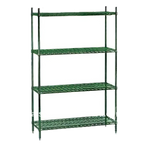 Thumbnail image #1 for Klinger's Trading S2442-GREEN Wire Shelf, 42"W x 24"D, Green Epoxy Coated, 3 Trusses, NSF
