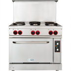 Thumbnail image #1 for Koolmore KM-CR36-E 36-Inch Commercial Electric Range with 6 Cast Iron Burners, 5.55 Cu. Ft. Standard Oven and Stainless Steel Exterior