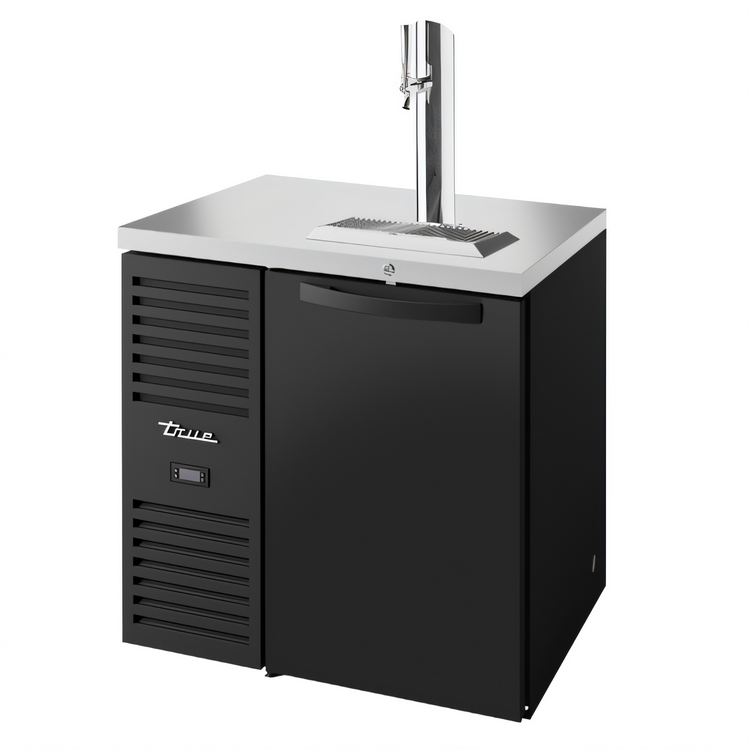 Product image #1 for True 32-Inch One-Section Refrigerated Draft Bar Cooler with Single-Faucet Beer Column