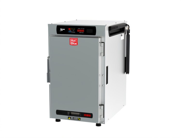 Product image #1 for Metro HotBlox™ Narrow 8-Pan Pass-Thru Hot Food Holding Cabinet, Digital Touchscreen, Solid Front/Clear Rear Doors, Countertop/Stacking