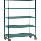 Thumbnail image #1 for Metro Super Erecta Pro PR-2136K3-68-M5 Mobile Wire Shelving Unit, 36"W x 21"D x 68"H, 5-tier, 900 lbs. capacity per unit, 1" shelf adjustment, (5)