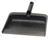 Flo-Pac 12 x 8 Inch Flexible Rubberized Plastic Hand-Held Dust Pan, Black