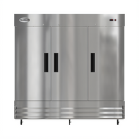 KoolMore 81-Inch Three-Section Reach-In Refrigerator, 72 Cu. Ft., Bottom-Mount, Stainless Steel