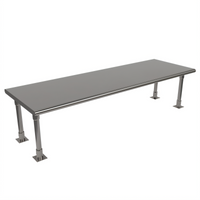 BK Resources Heavy Duty Bullnose Single Table-Mount Stainless Steel Overshelf, 72 x 24 Inches
