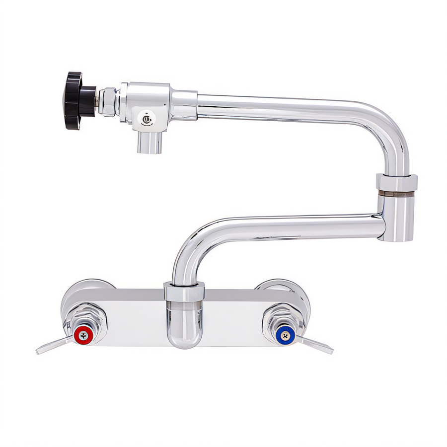 Product image #1 for Fisher 3/4-Inch Wall Mount Pot Filler Faucet with 8-Inch Adjustable Centers, Control Spout and Double-Joint Spout