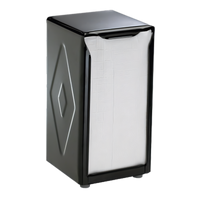 San Jamar Black Tallfold Tabletop Napkin Dispenser, 2-Sided, 150 Capacity