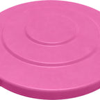 Thumbnail image #1 for CFS Brands Bronco 84101126 10-Gallon Round Plastic Trash Can Lid, Snap-Down, Bright Pink Case of 6
