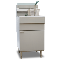 Omcan USA Natural Gas Floor Fryer with 70 lb. Oil Capacity, 5-Tube Burners, 21-Inch Wide, 150,000 BTU