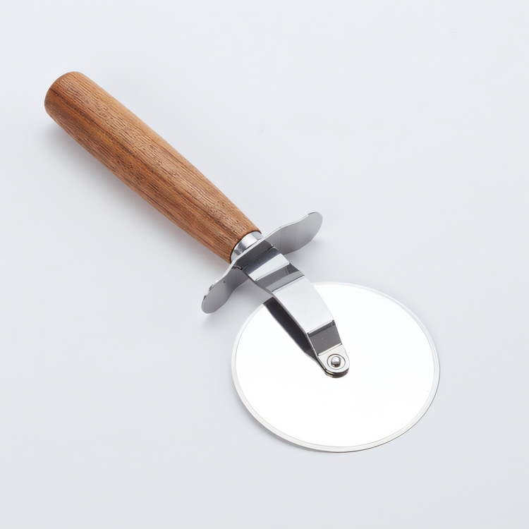 Product image #1 for Loft Collection Acacia Wood-Handled Pizza Cutter with 3-1/2-Inch Stainless Steel Wheel