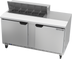 Thumbnail image #1 for Beverage-Air SPE60HC-10 Two-Section Sandwich Prep Table Refrigerator, 60-Inch Wide, 10-Pan Top