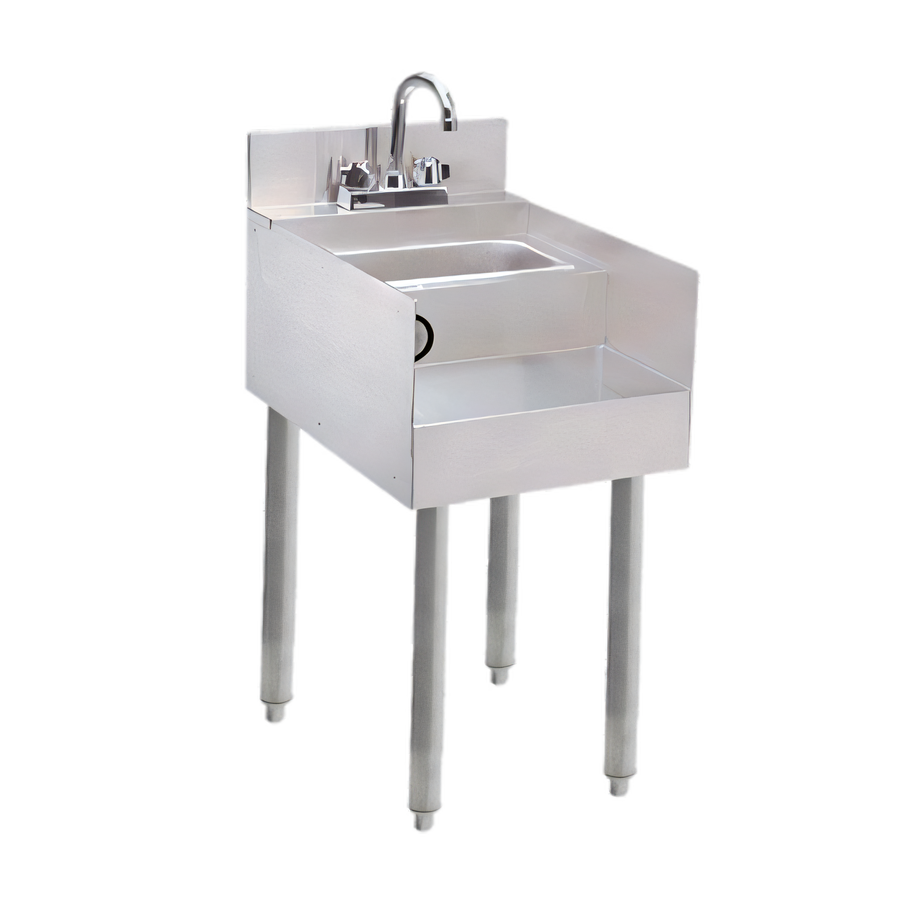 Product image #1 for Advance Tabco Underbar Basics Stainless Steel Blender Station with Dump Sink, Splash-Mount Faucet, 12 Inch