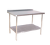 Thumbnail image #1 for Klinger's Trading Heavy Duty Stainless Steel Work Table with 2-Inch Rear Up-Turn and Undershelf, 96 x 30 Inches