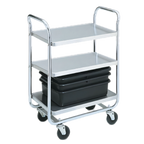 Thumbnail image #1 for Vollrath 97166 Three-Shelf Stainless Steel Bus Cart, Chrome-Plated Frame, 400 lb Capacity