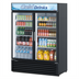 Thumbnail image #1 for Turbo Air Two-Section Black Glass Door Refrigerated Merchandiser, 45.97 Cu. Ft., Self-Contained, Bottom-Mount Compressor