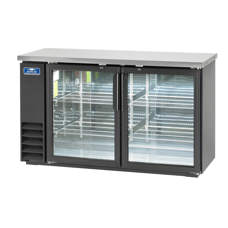 Product image #1 for Arctic Air ABB60G Two-Section Glass Door Back Bar Refrigerator, 61-Inch, Side-Mounted Self-Contained