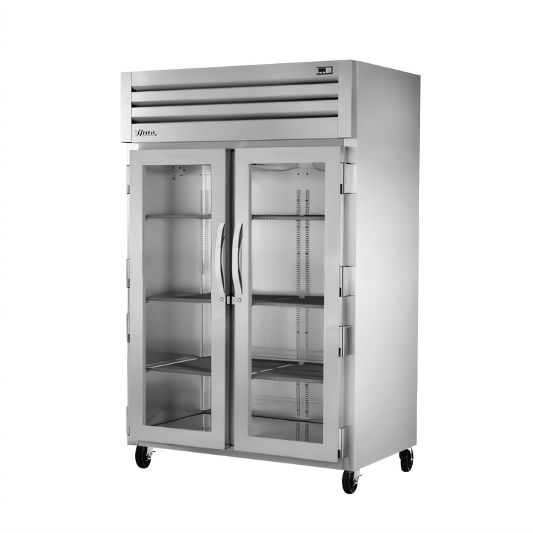 Product image #1 for Two-Section Glass Door Reach-In Refrigerator with Top-Mounted Self-Contained Refrigeration
