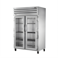 Two-Section Glass Door Reach-In Refrigerator with Top-Mounted Self-Contained Refrigeration