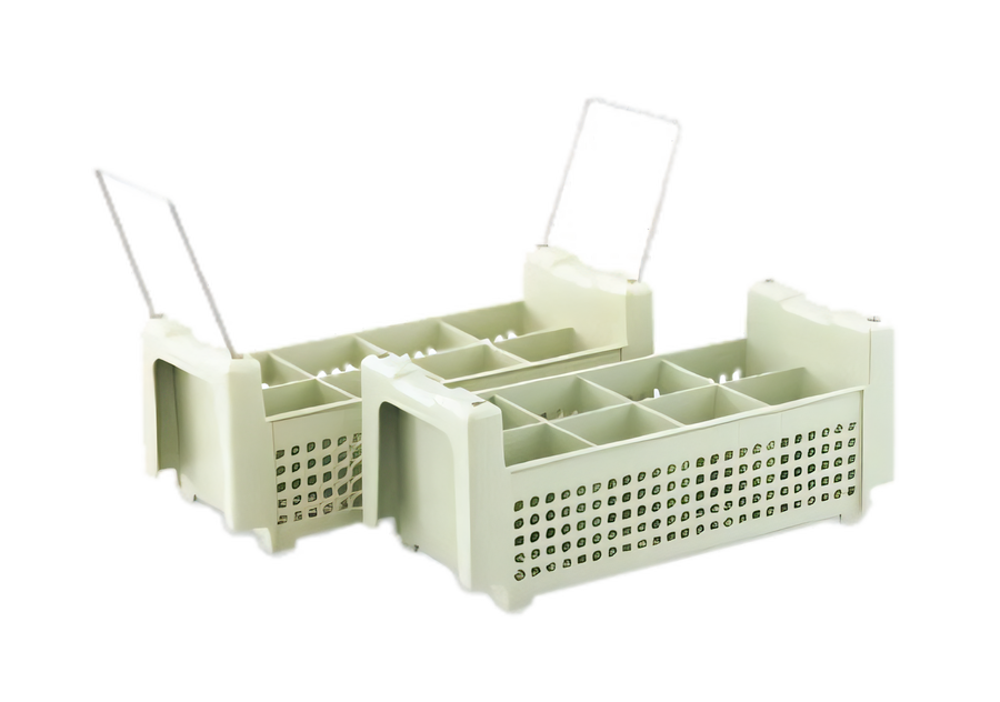 Product image #1 for Vollrath Signature Half-Size Green 8-Compartment Polypropylene Flatware Basket, No Handles