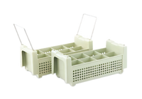 Vollrath Signature Half-Size Green 8-Compartment Polypropylene Flatware Basket, No Handles