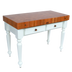 Thumbnail image #1 for John Boos American Heritage Rustica 48-Inch End Grain Cherry Butcher Block Work Table with 2 Drawers