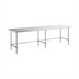 Thumbnail image #1 for Sapphire 120-Inch x 30-Inch 430 Stainless Steel Flat Top Open Base Work Table with Beveled Square Edge