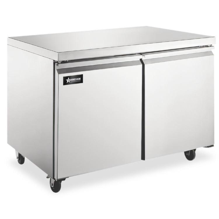 Product image #1 for Omcan 8.7 Cu. Ft. Two-Section Undercounter Reach-In Freezer with Rear-Mount Self-Contained Refrigeration