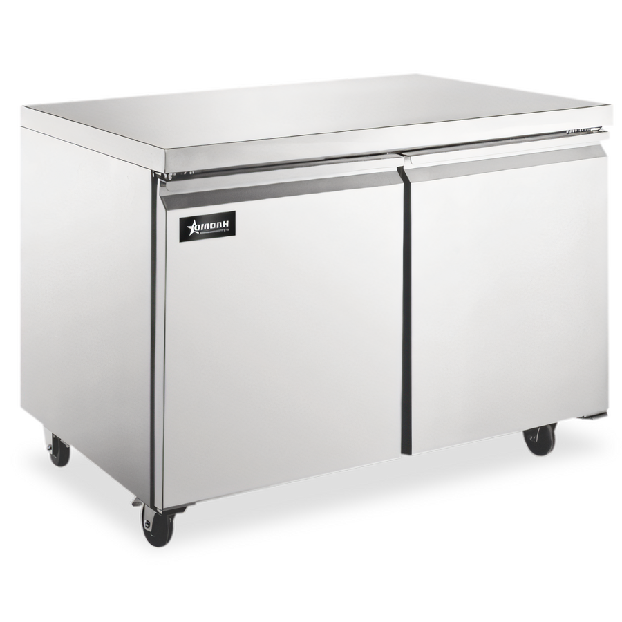 Product image #1 for Omcan 8.7 Cu. Ft. Two-Section Undercounter Reach-In Freezer with Rear-Mount Self-Contained Refrigeration