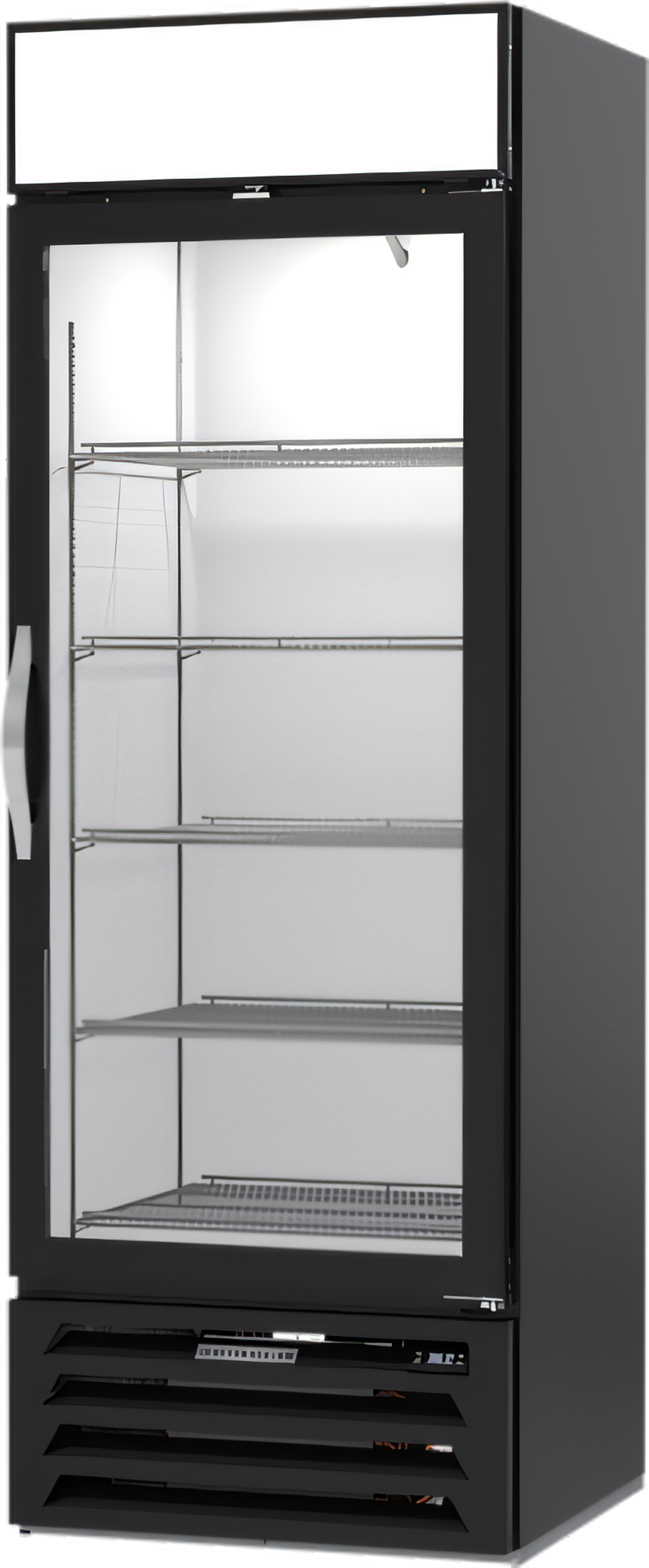 Product image #1 for Beverage-Air MarketMax 27-1/4 in. One-Section Reach-In Glass Door Merchandiser Refrigerator, 19.08 Cu. Ft., Bottom-Mounted, Black