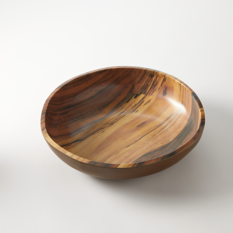 Product image #2 for 137 oz. Round Melamine Bowl with Acacia Wood Finish