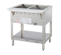 Aerohot 30-3/8-Inch Gas Wet Bath Steam Table with 2-Pan Open Water Bath and Open Base with Undershelf