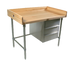 Thumbnail image #1 for John Boos 84-Inch Northern Hard Rock Maple Baker's Table with 3 Drawers and Stainless Steel Base