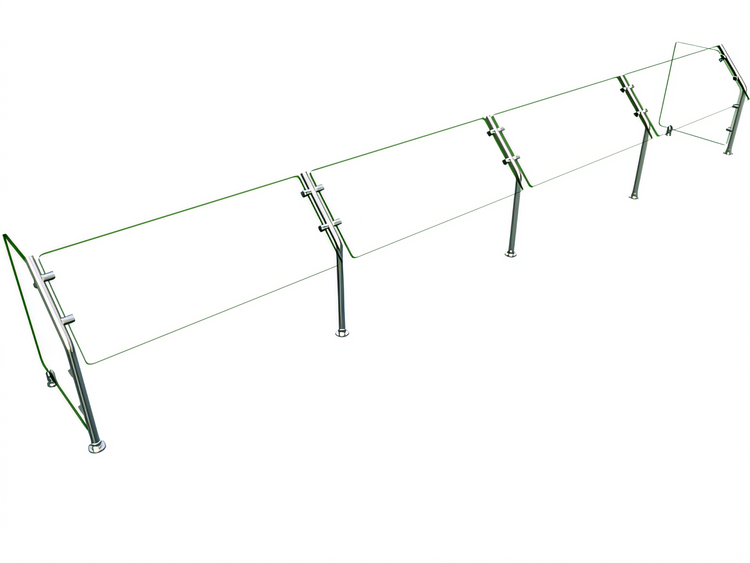 Product image #1 for Hatco Flav-R-Shield Self-Service Sneeze Guard, 144-Inch Wide, 4-Bay Tempered Glass Food Shield