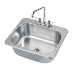 Thumbnail image #1 for Krowne HS-2017 Drop-In Stainless Steel Hand Sink with Included Low-Lead Gooseneck Faucet, 17-7/8-Inch Bowl