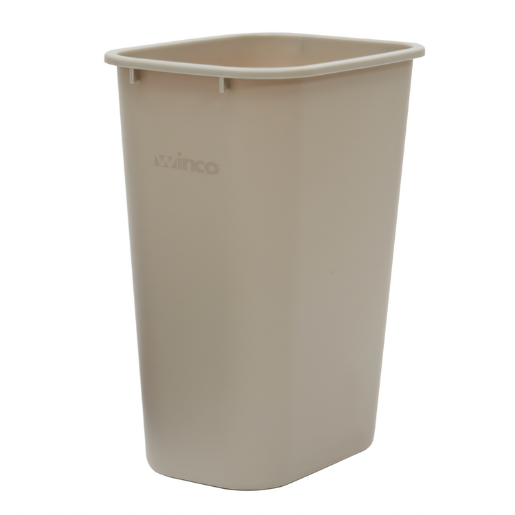 Product image #1 for Winco 41 Qt Beige Rectangular LDPE Wastebasket