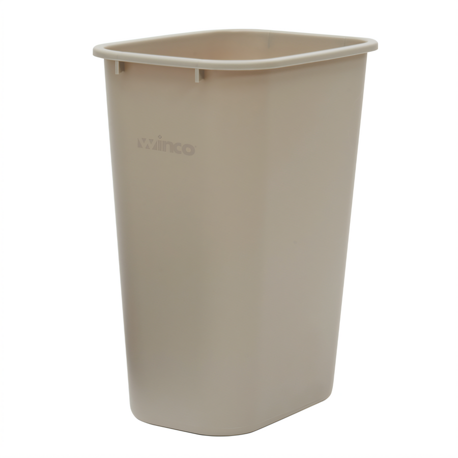 Product image #1 for Winco 41 Qt Beige Rectangular LDPE Wastebasket