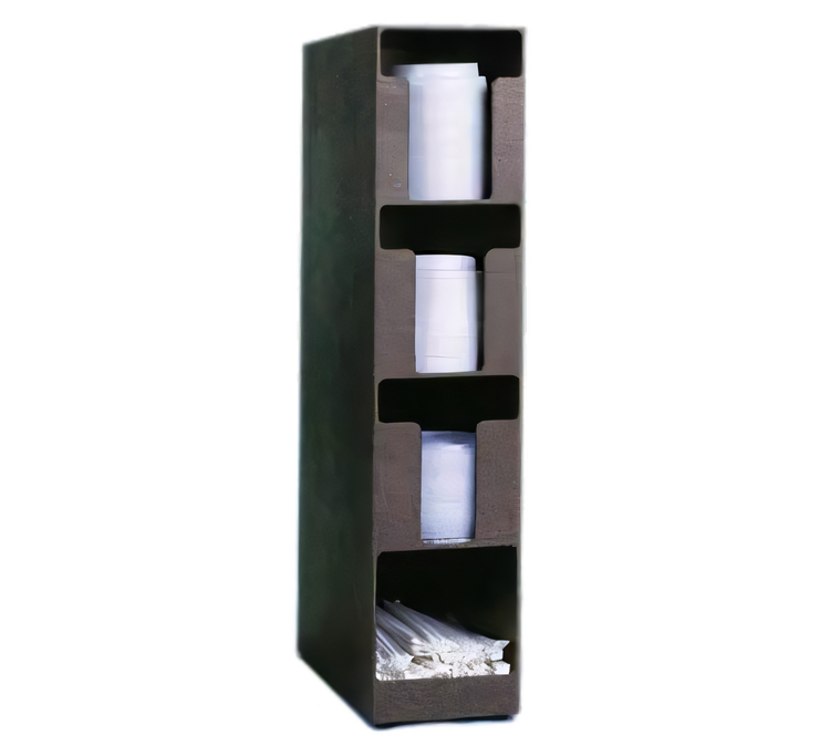 Product image #1 for Vollrath Vertical Three-Pocket Lid and Wrapped Straw Dispenser