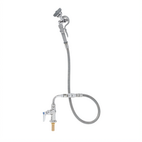 T&S Brass Single Hole Single Temperature Deck Mount Pantry Mixing Faucet Kit with 44-Inch Hose and Vacuum Breaker
