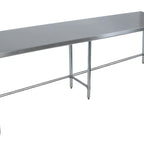 Thumbnail image #1 for BK Resources CVTOB-9624 96 x 24 x 34-3/4 Inch 304 Stainless Steel Open Base Work Table, 16-Gauge Flat Top, Adjustable Feet